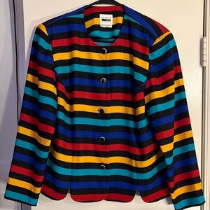 Leslie Fay Multicolor Striped Blazer